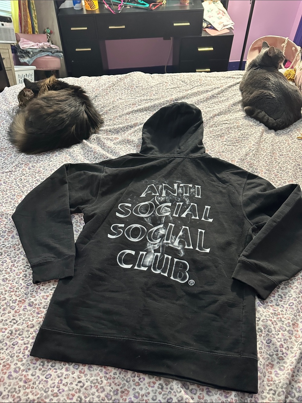 Anti Social Social Club Black Hoodie with White Logo